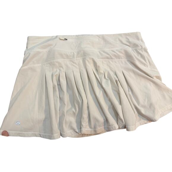 Lululemon white tennis skirt w ruffles & shorts skort sz 12 gently used - Picture 5 of 10